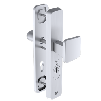 M&C Universeel veiligheidsbeslag knop/kruk PC55 met kerntrekbeveiliging RVS look - SKG*** M&C Universeel veiligheidsbeslag knop/kruk PC55 met kerntrekbeveiliging RVS look - SKG***
